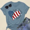 S0457f832cc9343e799e21f67e7b03530x.webp plus Size Women's round Neck Short Sleeve Top Featuring American Flag Design for Independence Day Summer Fashion Outfit