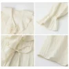 S0a2ba8e674d841a3a70c5d5d22595502p.webp CHIC VEN Women Shirt Loose Casual Ruffled Edges Female Blouses V Neck Lace Up Mid Length Woman Shirts Spring Summer 2026