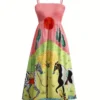 S0bfc7089859d412dbc8639a99d6e694b4.webp Elegant Animal Print Sleeveless One-Piece Summer Dress for Women Sensational Design Ladies Sling Fashion