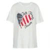 S14e57e4da8704d83839a63ed61d91e173.webp plus Size Women's round Neck Short Sleeve Top Featuring American Flag Design for Independence Day Summer Fashion Outfit