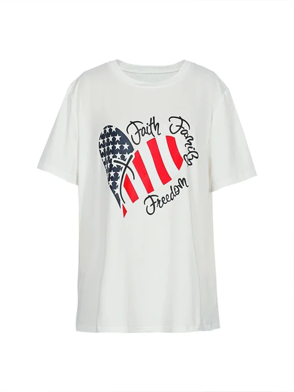 S14e57e4da8704d83839a63ed61d91e173.webp plus Size Women's round Neck Short Sleeve Top Featuring American Flag Design for Independence Day Summer Fashion Outfit