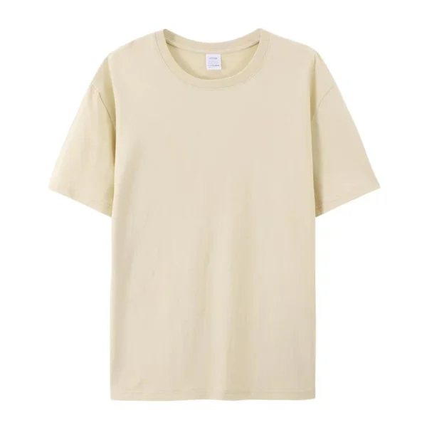 S1985a57c63474b168577fd4e982a737dK.webp 2024 New 100% Cotton T-shirt Men Women Short sleeved Tee Summer Solid Color Oversized Clothing Camisetas Para Hombre