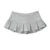S1fe756a13ce6434fb60aa0b3f32078469.webp Mooyufon Fabric Y2K Mini Skirt Women Low Waist Wide Pleat Light Grey Sexy Vintage A-line Pleated Skirt Casual Skort Summer