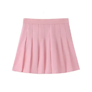 S232b9b9ecf3c4ed18dc8072792985e47P.webp 1pcs Spring Summer Womens Mini Skirts Girls Pleated Skirts Lady High Waist Cute Pink Skirt Student Short Skirt JK Uniform Skirts