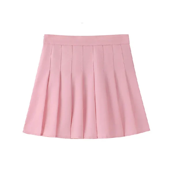 S232b9b9ecf3c4ed18dc8072792985e47P.webp 1pcs Spring Summer Womens Mini Skirts Girls Pleated Skirts Lady High Waist Cute Pink Skirt Student Short Skirt JK Uniform Skirts