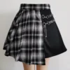 S243cfe0d20c04ed48dadbb0b7ce72b2aM.webp Gothic Sweet Women Pleated Skirt Fashion Plaid Mini High Waist Chic Skirt Kawaii Summer Casual Ladies Plaid Pleated Skirt