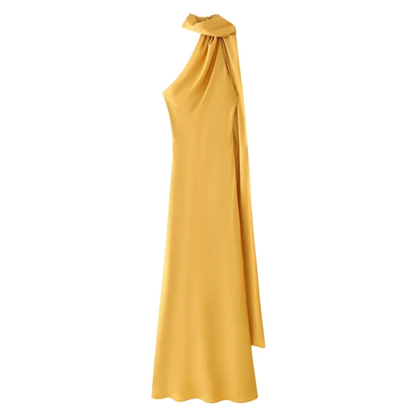 S2f673a2467044763ba98d59b7ea030b7E.webp VEITCHE Elegant Women's Soft Silk Satin Long Dress Halter Backless Sleeveless Maxi Dresses Summer Lady Long Ribbon Party Gowns