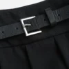S47640b395b0b4ddb8d35272d3f6b6302C.webp Black waist long pleated skirt, black high waist pleated skirt (with belt)