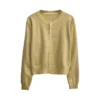 S4e17967ffb764b5782ae517b51cbfaf7a.webp Women's Long Sleeve 2025 Cardigan O Neck Button Down Knit Lady Autumn Spring Knitted Single-breasted Cardigan Sweaters