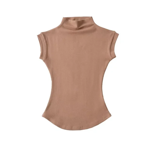 S5368ee8ae58f4b79a93c7b9213477ef35.webp Women Summer Sexy Turtleneck Sleeveless T-Shirts Tops Solid Slim Fit Pullovers Causal Tees Shirts Female Streetwear Basics Tees
