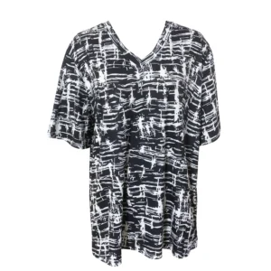 S5f5c13765ec04d9a96b7ccf2473078093.webp Plus Size All Over Print T-Shirt - Casual Short Sleeve Top for Spring & Summer