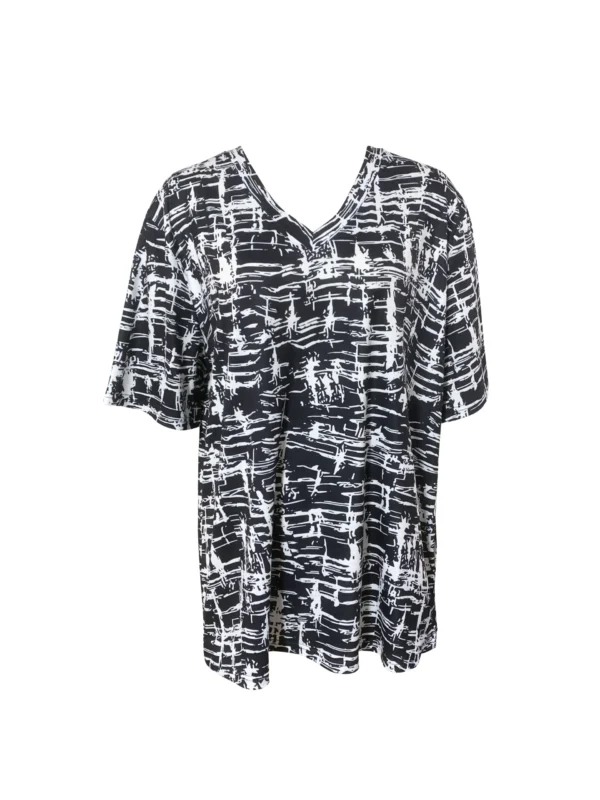 Plus Size All Over Print T-Shirt - Casual Short Sleeve Top for Spring & Summer