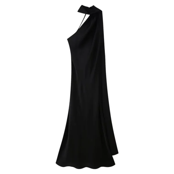 S7b944640dd484dd2a111d693b009e8ccX.webp VEITCHE Elegant Women's Soft Silk Satin Long Dress Halter Backless Sleeveless Maxi Dresses Summer Lady Long Ribbon Party Gowns