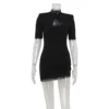 S8d75bc31b500422abac9138ff4d5b57aO.webp Lace Patchwork Hollow Out Bodycon Sheath High Collar Women Dresses Half Sleeves Outfits Sexy Club Fashion Female Mini Vestidos