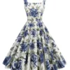 S8e811643509d45c6a3f26f388d429b87q.webp 2025 New Hepburn Vintage Lemon Print 50s Pinup Women Cotton Dresses Square Neck Summer Sleeveless High Waist Elegant Party Dress