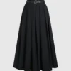 S9a6338b3b4a14783817b9d3b4797e662m.webp Black waist long pleated skirt, black high waist pleated skirt (with belt)