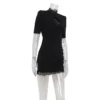 S9d66d267ec494d20bc0cb99c81860df3n.webp Lace Patchwork Hollow Out Bodycon Sheath High Collar Women Dresses Half Sleeves Outfits Sexy Club Fashion Female Mini Vestidos