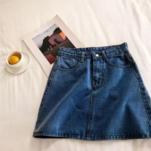 Women's Summer Skirt Casual Big Size Jeans A-line Short Skirt High Waist Denim Vintage Tassel Female Clothing DURIKIES