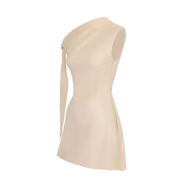Sb748996cb5804f56a74ecc248311924ak.webp Summer New Women A-Line Dresses Streetwear Fashion Ribbon Skew Collar Casual Slim Dress Solid Sexy Off Shoulder Knitted Dresses