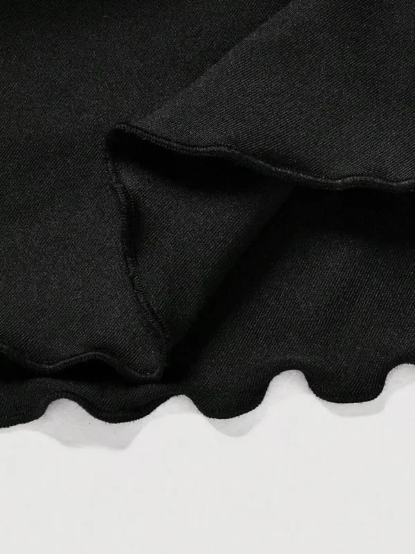 Sba10e8a0b9fb4320b851f250b72f9a06U.webp Drawstring And Fold Detail Solid Color Cake Skirt, Spring/Summer, Party Skirt, Beach Skirt, Summer Vacation Outfits