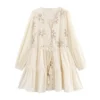Sbbe891219bd14097aeb497c76ea191f7X.webp MUJER Flower Embroidered Mini Dress Women Tassel Pleated Short Dresses for Woman Summer Beach Women's Dress Boho Dress Woman