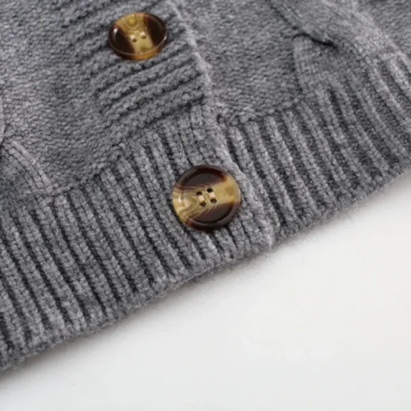 Sbe8b1a9f8e0747b6bbf9acb74f800c17L.webp 2026 V Neck Cropped Cardigan Women Long Sleeve Twist Knitted Sweater Coats Autumn Winter Keep Warm Korean Fashion Cardigan