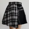 Sc576ea9008b0460681c4cad19d5c0ac9j.webp Gothic Sweet Women Pleated Skirt Fashion Plaid Mini High Waist Chic Skirt Kawaii Summer Casual Ladies Plaid Pleated Skirt