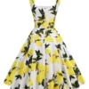 Sca169d158d414f00ad117a651d9df24eg.webp 2025 New Hepburn Vintage Lemon Print 50s Pinup Women Cotton Dresses Square Neck Summer Sleeveless High Waist Elegant Party Dress