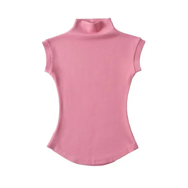 Sccb6aa0cfa56480b9fd3ee10ab42ce57R.webp Women Summer Sexy Turtleneck Sleeveless T-Shirts Tops Solid Slim Fit Pullovers Causal Tees Shirts Female Streetwear Basics Tees