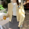 Scceda81e87e9426cbd31e3adbf3d6cb5S.webp Women's Long Sleeve 2025 Cardigan O Neck Button Down Knit Lady Autumn Spring Knitted Single-breasted Cardigan Sweaters