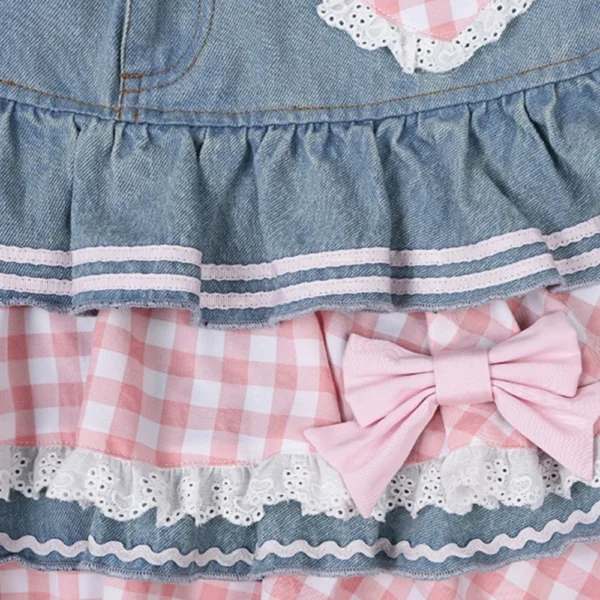 Sd6d0f6eeb7e246f9b430a0dec818200cM.webp Preppy Style Lolita Kawaii Skirts Japanese Sweet Mini Women Harajuku Cute Ball Gown Denim Skater Y2K High Waist Lace Cake Skirts