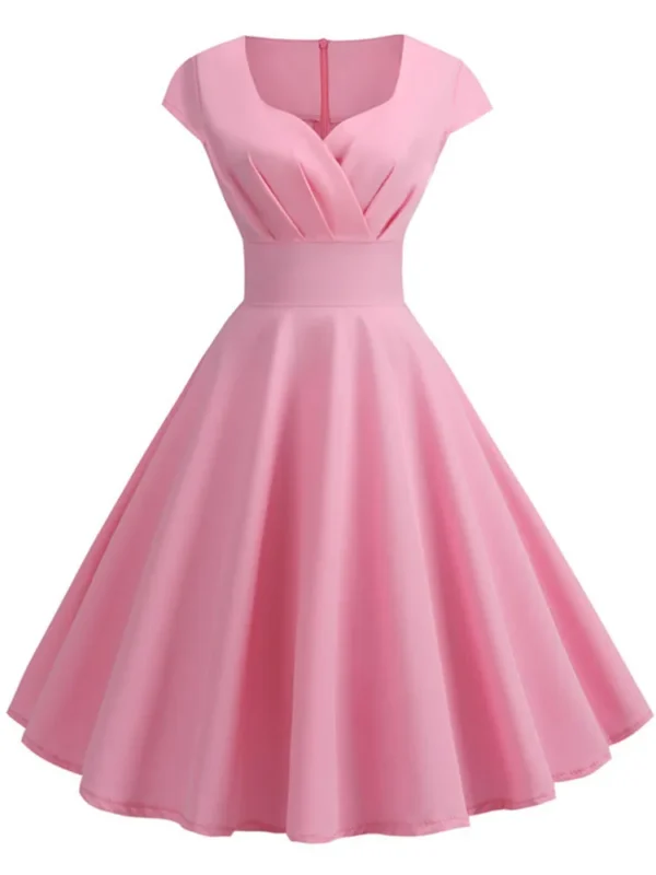 Sda1f8d710f6c4d85a5cf6875924e06592.webp Summer Dress Women Hepburn Vintage Rockabilly Pin Up Dress Robe Femme Casual Retro Elegant Party Midi Sundress Jurken