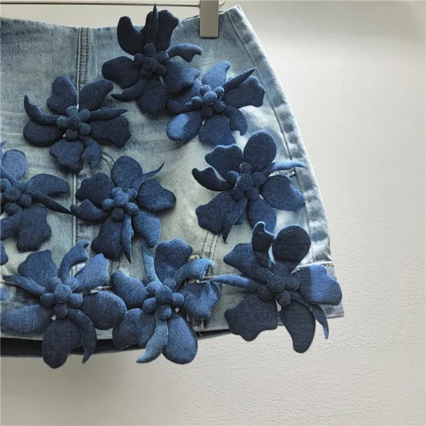 Sec29c56a8ece4d558bf09f43a04a1068g.webp Trendy & Chic Denim Skirt with Floral, High-waisted, Slimming A-line Mini Skirt for Women, Perfect for Summer and Anti-exposure
