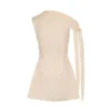Sef48a16d023648c8a442442019cc612cZ.webp Summer New Women A-Line Dresses Streetwear Fashion Ribbon Skew Collar Casual Slim Dress Solid Sexy Off Shoulder Knitted Dresses