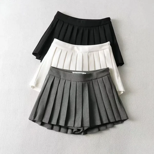 Sf28db41904d94070bf7a04967c71eb7cB.webp Zoki Sexy Women Pleated Skirts High Waist Summer Vintage Mini Skirts Korean Tennis Student White Designed Dance Skirt
