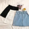 Women's Summer Skirt Casual Big Size Jeans A-line Short Skirt High Waist Denim Vintage Tassel Female Clothing DURIKIES