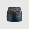 Sf612cc91542c4b2f8040653d70482081c.webp 2026 Summer Women's High Waist Letter Print Denim Mini Skirt Y2K Distressed Bodycon Jean Skirt Casual Streetwear for Party Club