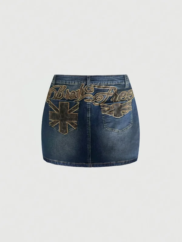 Sf612cc91542c4b2f8040653d70482081c.webp 2026 Summer Women's High Waist Letter Print Denim Mini Skirt Y2K Distressed Bodycon Jean Skirt Casual Streetwear for Party Club