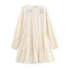 Sf92944b2f8b443cc90fa7bf8294455fbs.webp MUJER Flower Embroidered Mini Dress Women Tassel Pleated Short Dresses for Woman Summer Beach Women's Dress Boho Dress Woman